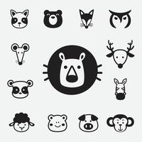 vector de conjunto de iconos de animales