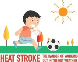 Heat stroke,The dangers of working out in the hot weather.,vector illustration. vector