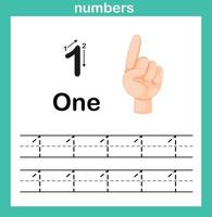 Hand count.finger and number,Number exercise illustration vector