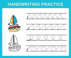 Handwriting practice sheet illustration vector