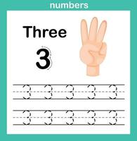 Hand count.finger and number,Number exercise illustration vector