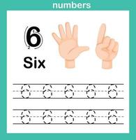 Hand count.finger and number,Number exercise illustration vector