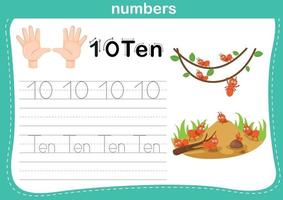 Hand count.finger and number,Number exercise illustration vector