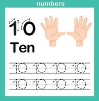 Hand count.finger and number,Number exercise illustration vector