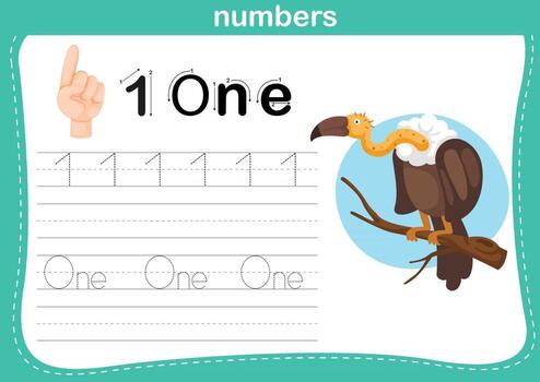 Hand count.finger and number,Number exercise illustration vector