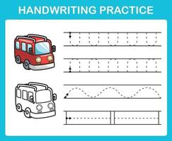 Handwriting practice sheet illustration vector