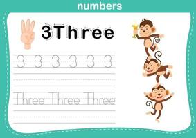 Hand count.finger and number,Number exercise illustration vector