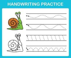 Handwriting practice sheet illustration vector