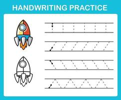 Handwriting practice sheet illustration vector