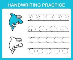 Handwriting practice sheet illustration vector