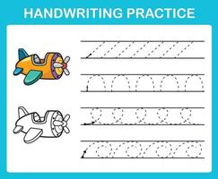 Handwriting practice sheet illustration vector