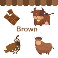 Ilustración de vector de grupo de color marrón aislado
