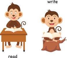 Opposite read and write vector illustration