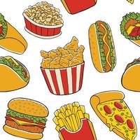 Fast Food Seamless Pattern vector