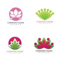 Lotus flower logo and symbol vector image