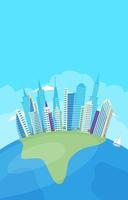 Modern Skycraper City Building Background vector