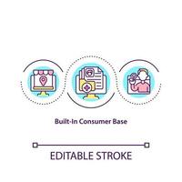 Built in consumer base concept icon. List of online marketplace users. Customers in online shop abstract idea thin line illustration. Vector isolated outline color drawing. Editable stroke