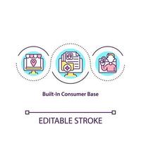 Built in consumer base concept icon. List of online marketplace users. Customers in online shop abstract idea thin line illustration. Vector isolated outline color drawing. Editable stroke