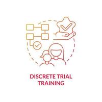 Discrete trial training concept icon. Autistic behavior correction abstract idea thin line illustration. Autism therapy. Teaching technique. Intervention method. Vector isolated outline color drawing