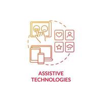 Assistive technologies concept icon. Autistic behavior treatment abstract idea thin line illustration. Improving skills. Coping with daily lives challenges. Vector isolated outline color drawing