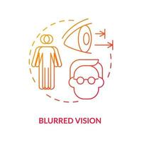 Blurred vision concept icon. Problems with eyes. Medical treatment. Curing eyesight issues. Seeing badly abstract idea thin line illustration. Vector isolated outline color drawing