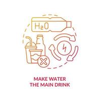 Make water main drink concept icon. Improve everyday liquid consumption. Staying hydrated during day. Healthy habits abstract idea thin line illustration. Vector isolated outline color drawing