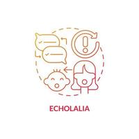 Echolalia concept icon. Autism sign abstract idea thin line illustration. Problem with communicative function. Repeat others words. Poor language understanding. Vector isolated outline color drawing