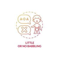 Little and no babbling concept icon. Autism sign in kids abstract idea thin line illustration. Late talker. Lacking critical milestone for speech development. Vector isolated outline color drawing