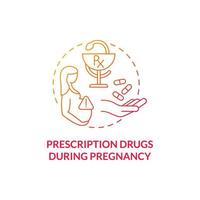 Prescription drugs during pregnancy concept icon. Autism risk factor abstract idea thin line illustration. Developmental abnormalities in fetuses. Vector isolated outline color drawing
