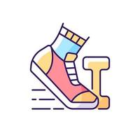 Morning workout RGB color icon. Running in mornings for daily exercise. Outdoor sport. Jogging as healthy activity. Isolated vector illustration. Everyday routine simple filled line drawing