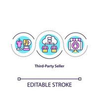 Third party seller concept icon. Reselling product online. Remote business strategy. Marketplace abstract idea thin line illustration. Vector isolated outline color drawing. Editable stroke