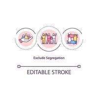 Exclude segregation concept icon. Anti racist people movement. Inequality in social life abstract idea thin line illustration. Vector isolated outline color drawing. Editable stroke