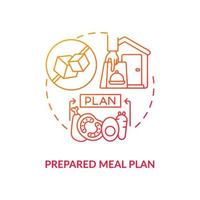 Prepared meal plan concept icon. Eating strategy for treatment of disease. Healthy foods for illness. Diabetes abstract idea thin line illustration. Vector isolated outline color drawing