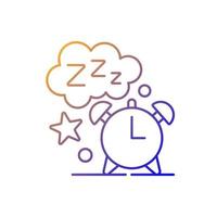 Sleep time gradient linear vector icon. Alarm clock. Watch dial with nighttime. Countdown to morning wake up.Thin line color symbols. Modern style pictogram. Vector isolated outline drawing