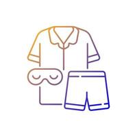 icono de vector lineal degradado de pijama. pijamas y gafas unisex. pantalón y camisa para dormir. ropa de dormir diaria. símbolos de color de línea fina. pictograma de estilo moderno. dibujo de contorno aislado vectorial