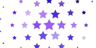 Light Purple vector background with colorful stars.