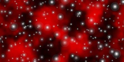 Dark Red vector pattern with abstract stars.