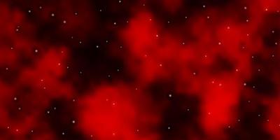 Dark Red vector texture with beautiful stars.