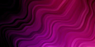 Dark Purple, Pink vector background with curved lines.