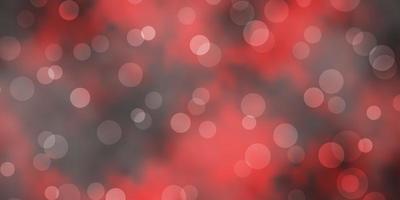 Dark Red vector texture with circles.