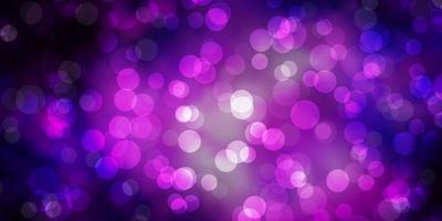 Dark Purple vector texture with circles.