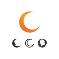 Ilustración de vector de diseño de logotipo de luna y estrella