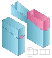 diseño de plantilla troquelada de embalaje de caja. Maqueta 3d vector