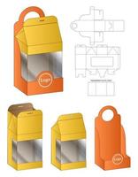 diseño de plantilla troquelada de embalaje de caja. Maqueta 3d vector