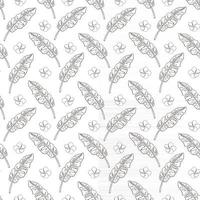 Line Drawing Jungle Seamless Pattern vector