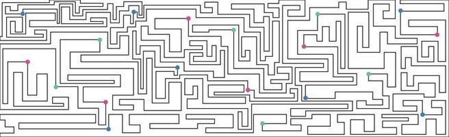 Black lines on a white background, background in the form of a labyrinth - Vector