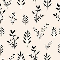 Seamless floral pattern background, Vector leaf ornament, Hand drawn decorative element, Seamless backgrounds and wallpapers for fabric, packaging, Decorative print, Textile, repeating pattern