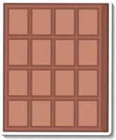 Chocolate bar sticker isolated on white background vector