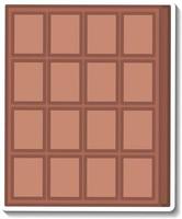 Pegatina de barra de chocolate aislado sobre fondo blanco. vector