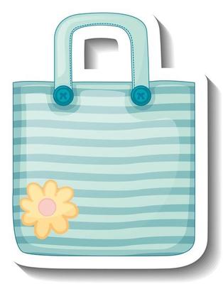 A sticker template with a blue handbag isolated